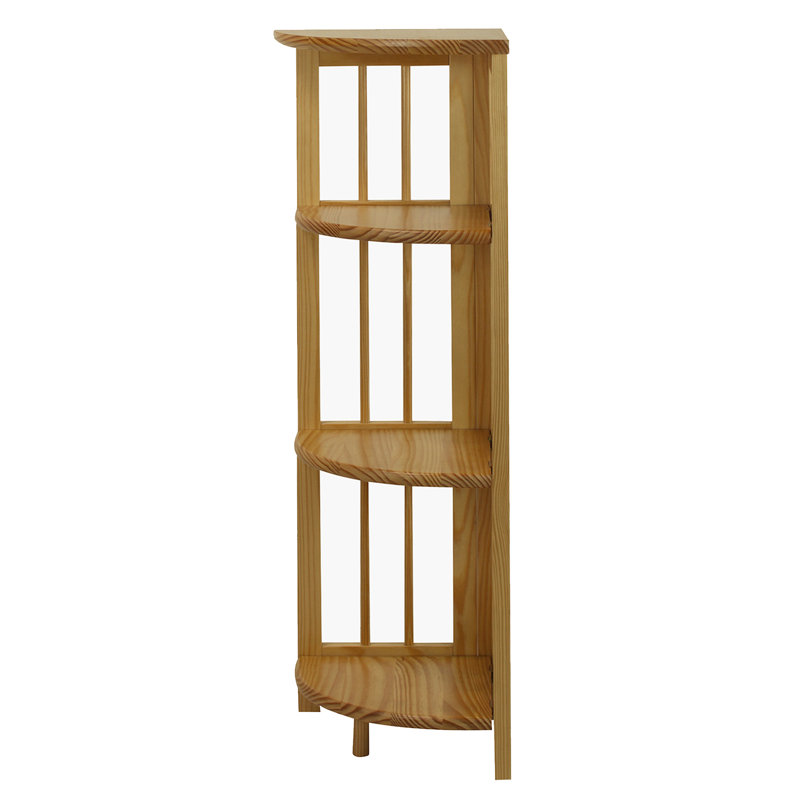 Duerr Corner Bookcase, Natural, 38.8" H x 12.5" W x 11.5" D
