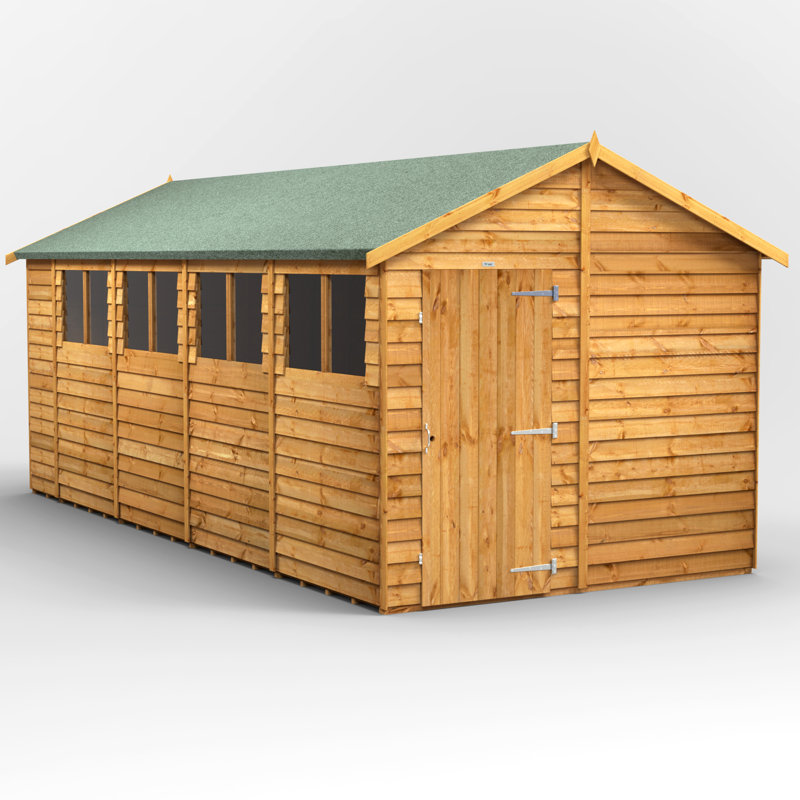 Powersheds 18 x 8ft Timber Overlap Garden Shed