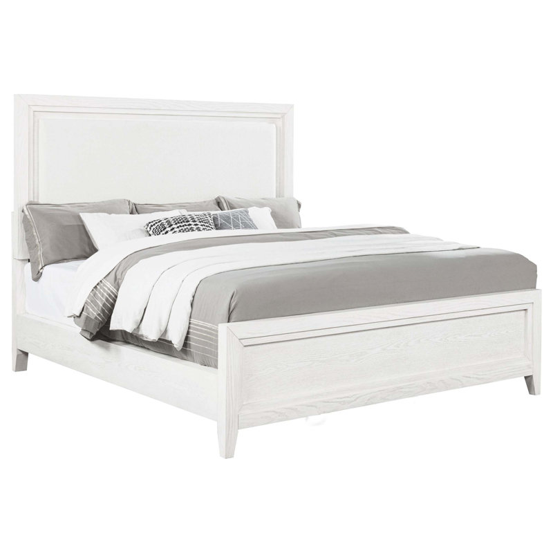 Inverness Distressed Eastern King Upholstered Panel Bed