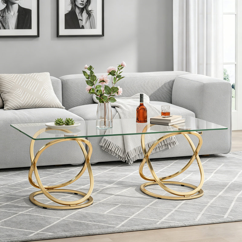 Table basse 31,50 "Modern, Doré