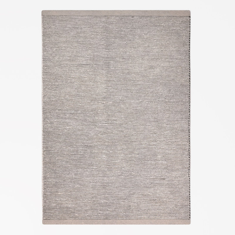 Norrita Striped Wool Hand Woven Dhurrie Area Rug, Round 100cm