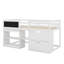 Lit mezzanine bas avec bureau roulant, tablette et tiroirs-665041055