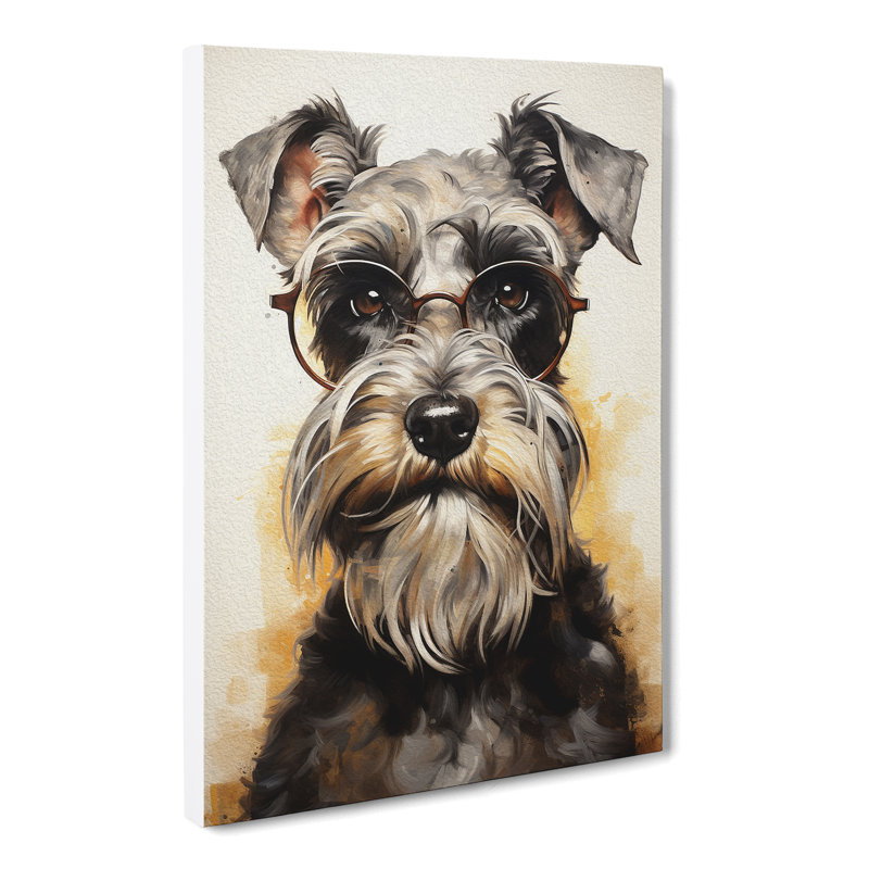 Schnauzer With Glasses No.2 - No Frame Print, 76cm H x 50cm W x 3cm D