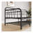 Twin Size Metal Daybed Frame with Trundle, Heavy Duty Steel Slat Support Sofa Bed Platform with Headboard, No Box Spring Needed, Black