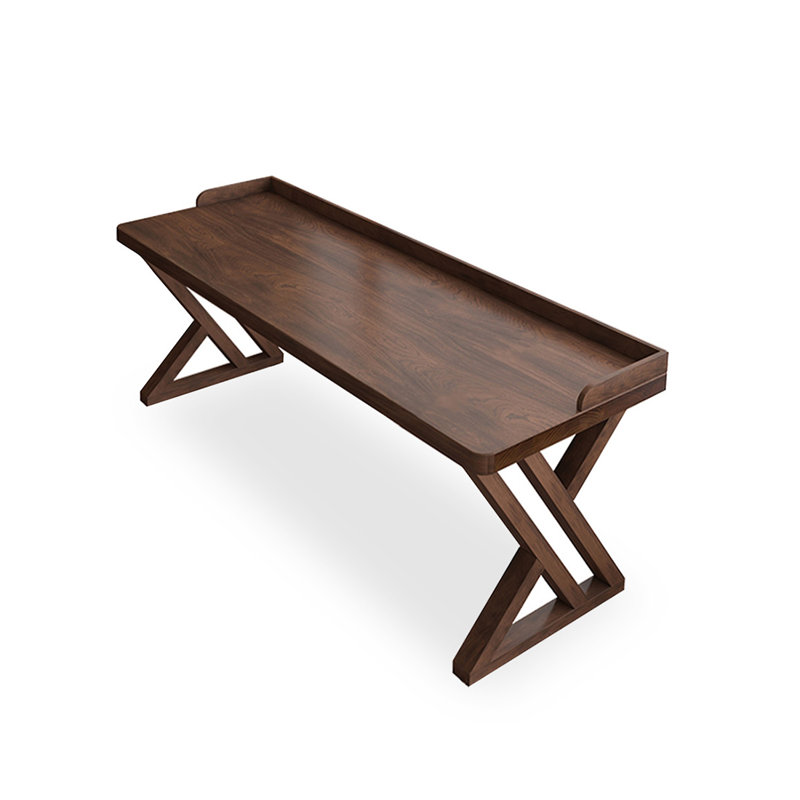 Bureau rectangulaire en bois massif de couleur noyer noir, H 31,5 po x l 62,99 po x P 27,56 po
