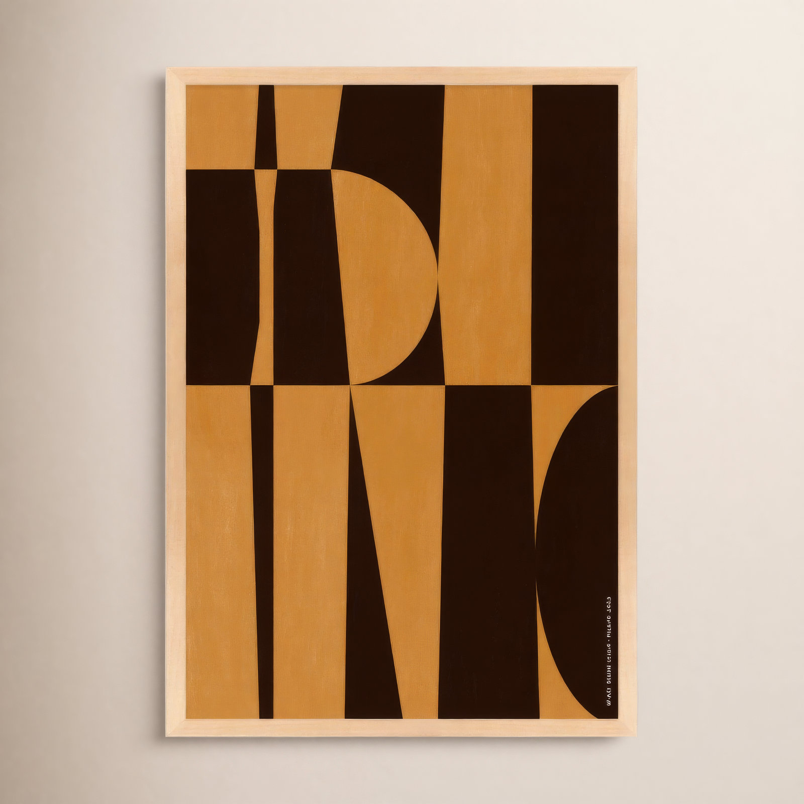 Hues Of Geometry 2 by Romina Gadler, Maple Paper Framed, 20" H x 14" W