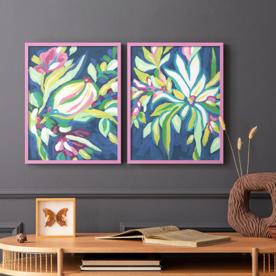 Blue Tropics III - reproduction encadrée de qualité supérieure - prête à être accrochée - aucun clou requis - aucun clou requis