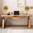 Brown Rectangular Hight adjustable Solid Wood with 1 drawers desk-108201455