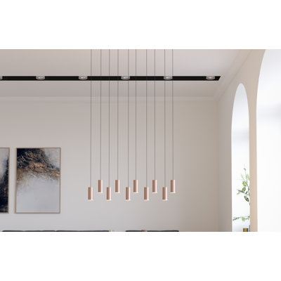Luminaire suspendu cylindre 10 lumières grappe Bludovice
