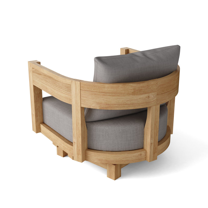Teak Swivel Patio Chair with Cushions