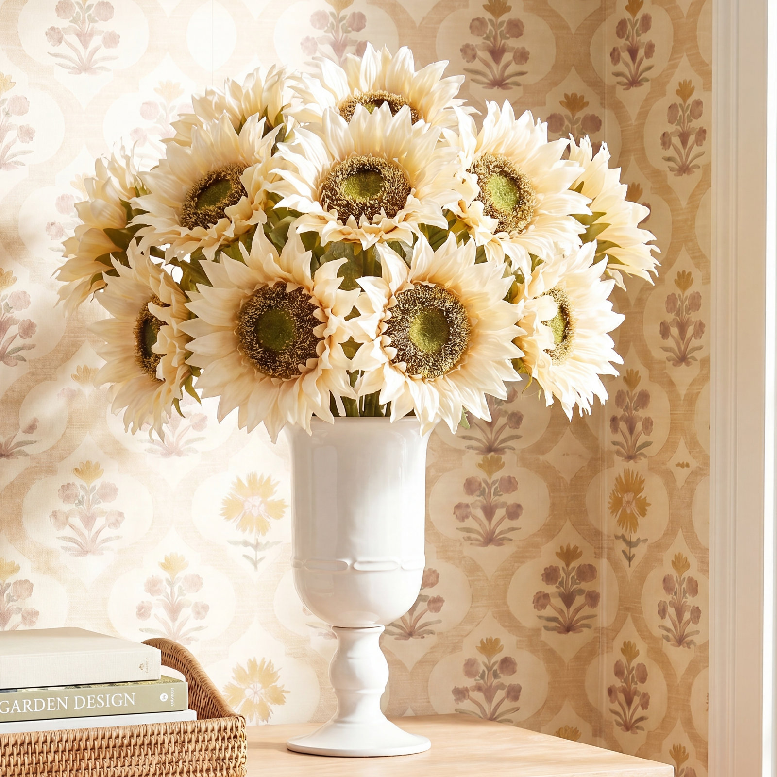Sunflower Floral Stems, Ivory