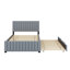 Lit plateforme double en velours avec lit gigogne-108745673