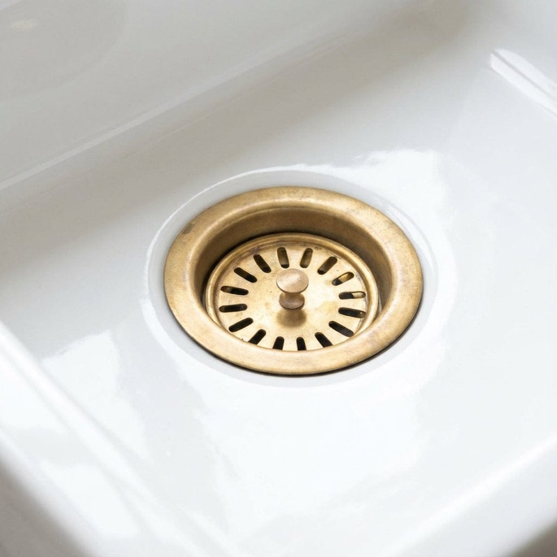 Unlacquered Brass Kitchen Sink Basket Strainer