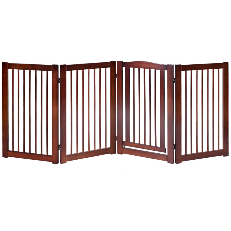 Rayburn Wood Free Standing Pet Gate With Door