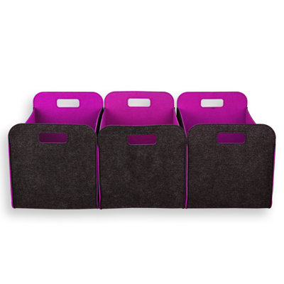 Ensemble de 3 paniers de rangement en feutre de 40 x 30 x 30 cm, boîte pliable et pratique