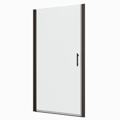 Matte Black Pivot Shower - 1/4" Tempered Glass, Bathroom Delight Glass For User- Design