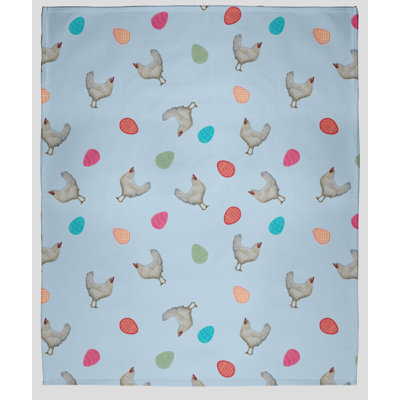 Bianco Chickens and Eggs Blanket