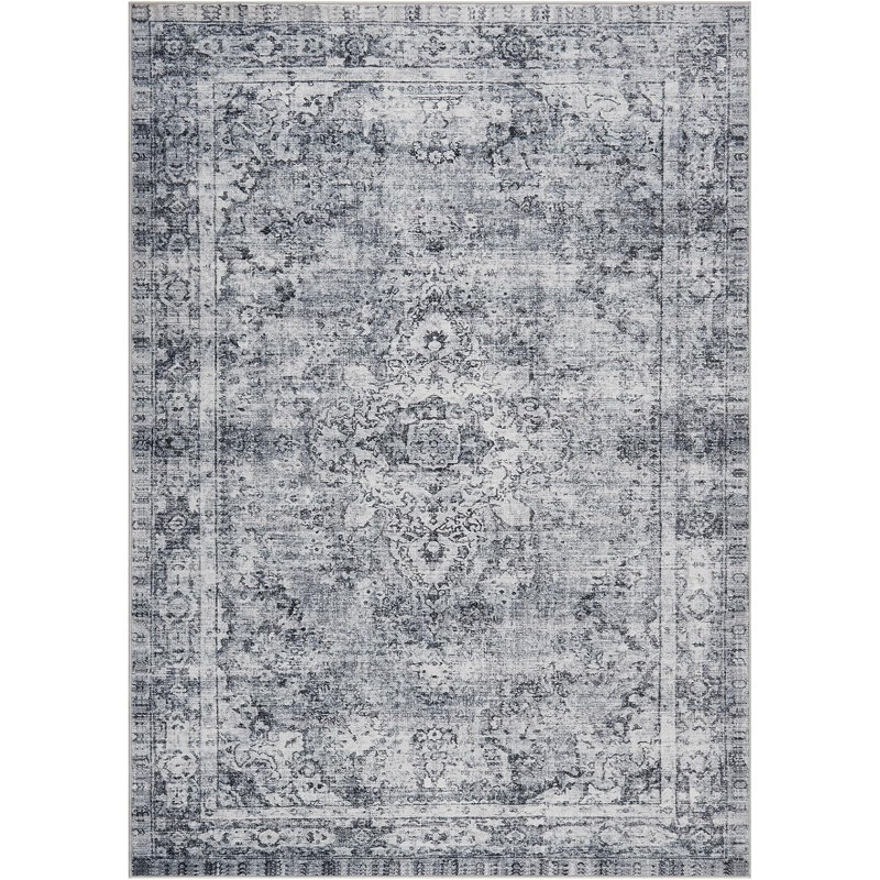 Vintage Washable Rugs, Short Pile Area Carpet for Outdoor Modern Vintage Rugs, Non-Slip, Carpet for Bedroom, Home Decor, Office, 5x7ft