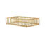 Lit de plancher moderne avec clôture, bois d'hévéa et barrières de sécurité Bubbli-115630437