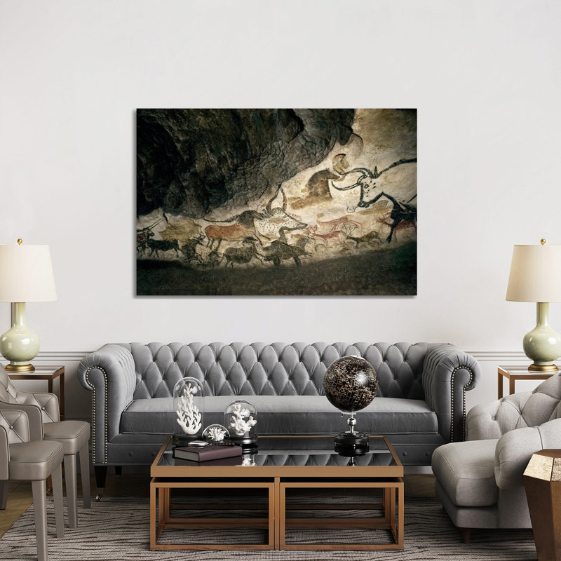 «Lascaux II Cave», reproduction d'art mural, reproduction d'art sur toile tendue, 60" x 40", Toile tendue avec châssis