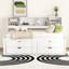 Lit de jour double blanc avec 2 tablettes de chevet, 4 tiroirs et support supérieur-1468359986