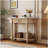 TREXM Narrow Console Table with Curved Corner, Retro Entryway Table with Top Drawer and Open Shelf, Sofa Table Console Tables for Entryway, Hallway and Living Room (Beige+White)-176156702
