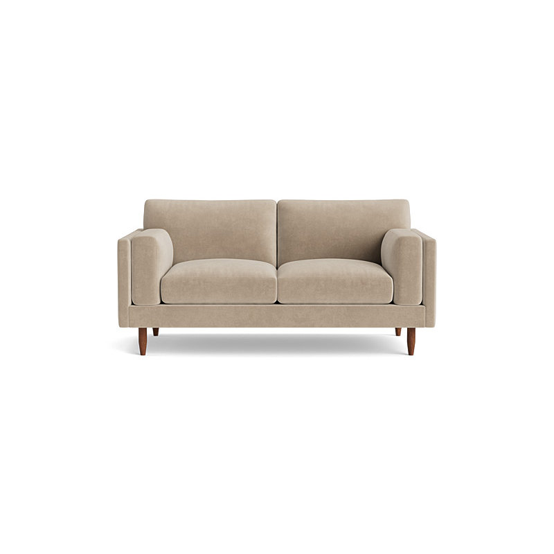Skinny Fat Loveseat (70"), Velvet - Beige