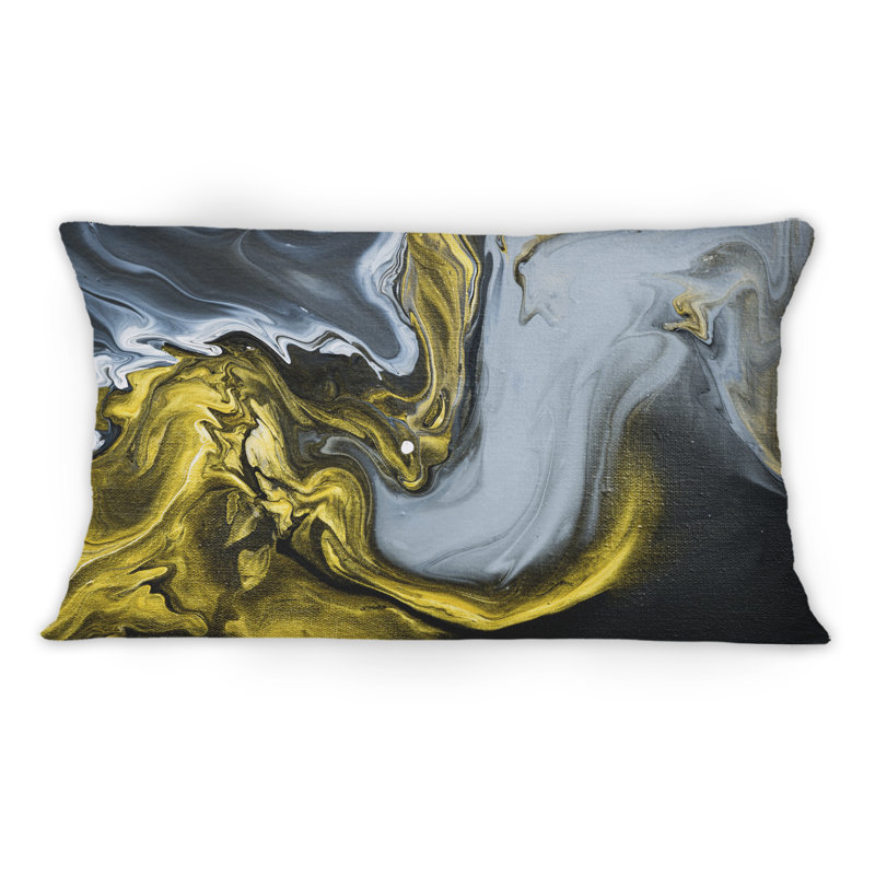 Coussin décoratif doré à motif de nuages dorés blancs et jaunes 1