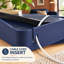 Plateau de chevet à clipser bleu marine avec cordon et porte-gobelet ; étagère et panier de rangement pour lits superposés, lits et chambres d'étudiants