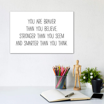 «You Are Braver Than You Believe», reproduction d'art textuel