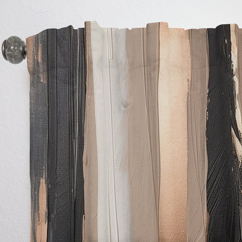 Brown And Black Beyond Boundaries IV - Abstract Curtain - Velvet Room Darkening - 1 panel, 52" W x 90" L