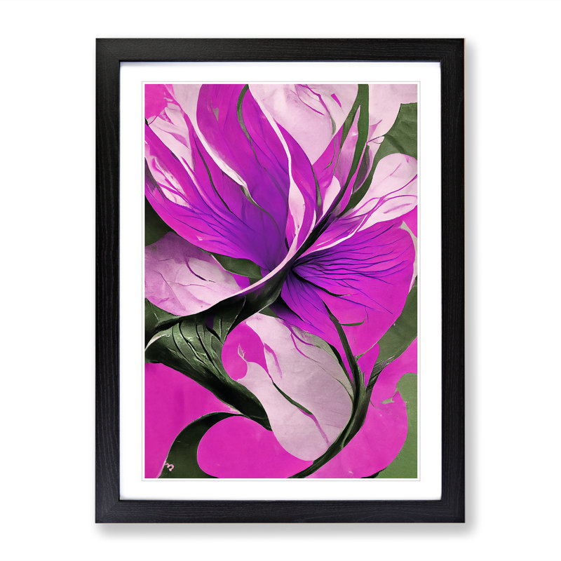 Abstract Floral No.4 - Framed Print, Black Framed, 64cm H x 46cm W x 2cm D