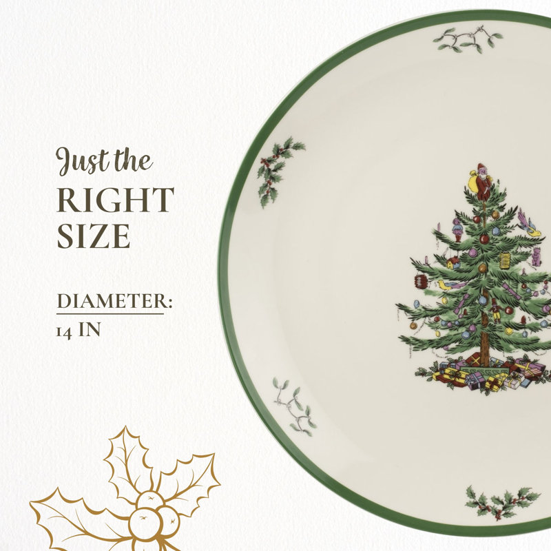 Spode Christmas Tree Round Platter 14"