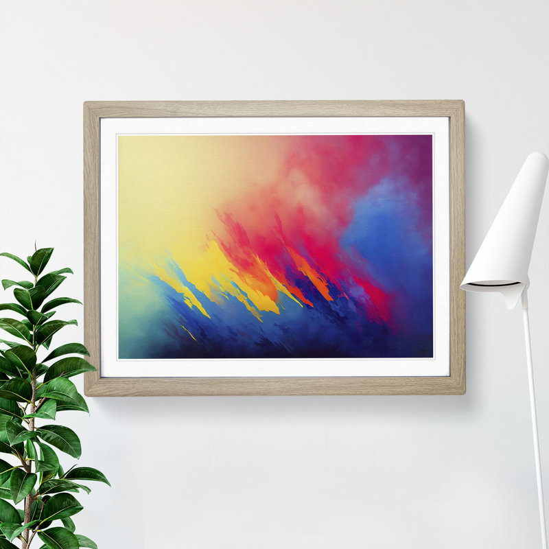 Unsurpassed Modern Abstract - Framed Print, 34cm H x 46cm W x 2cm D, Oak