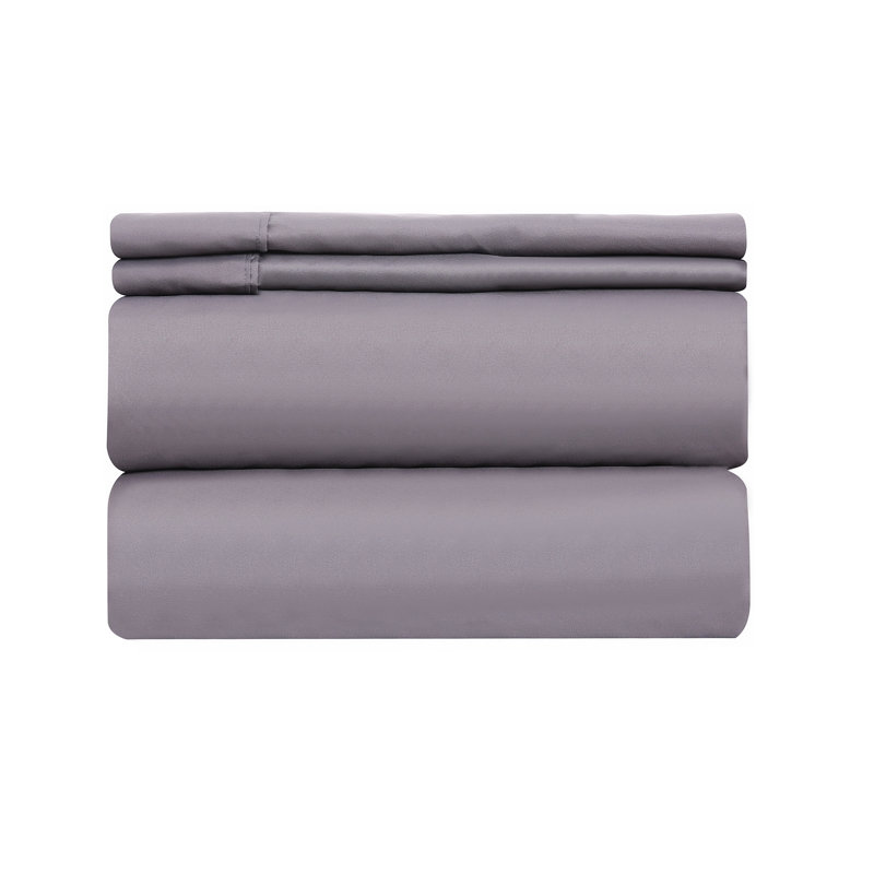 Microfiber Sheet Set, Dark Gray, King Sheet Set with 2 Pillowcases