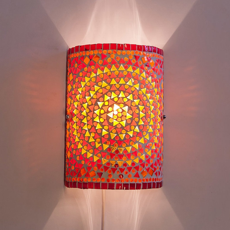 Chetek Flush Mounted Sconce, Red/Orange