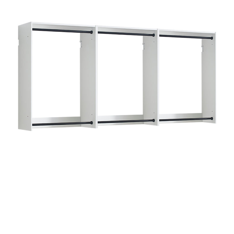 Système d'organisation mural en bois blanc Devi, Blanc