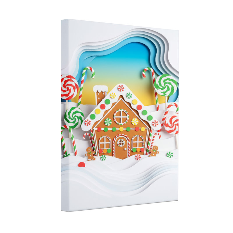 Scène de Noël maison en pain d'épice, H 18 po x l 12 po