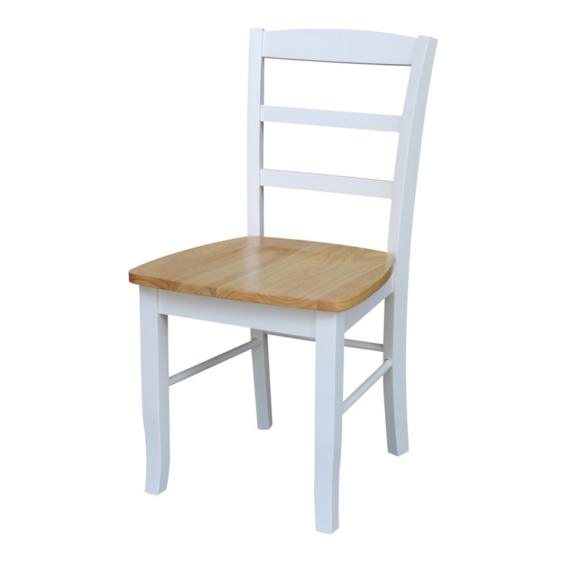 Klynn Solid Wood Dining Chair, White/Natural