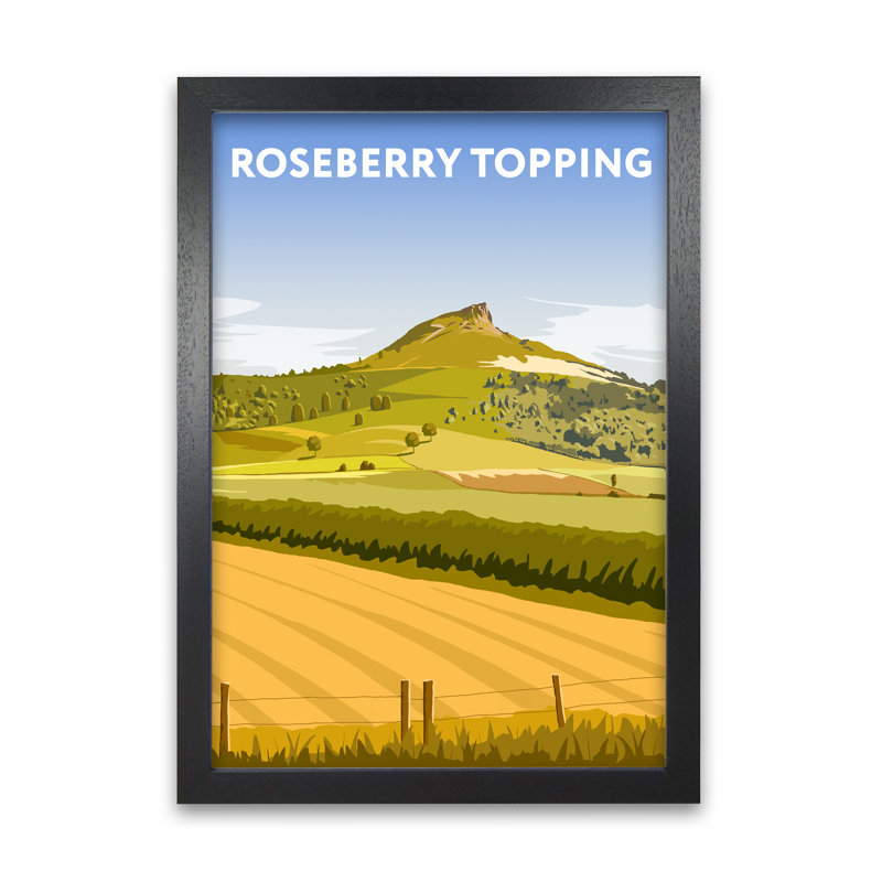 Roseberry Topping North Yorkshire by Richard O'Neill - Single Picture Frame Print, 84.1 cm H x 59.4 cm W, Black