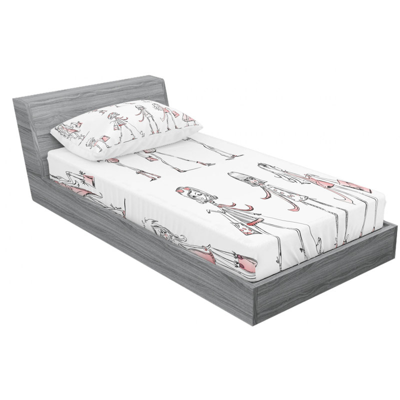 Microfiber Sheet Set, Twin Sheet Set with Fitted Sheet