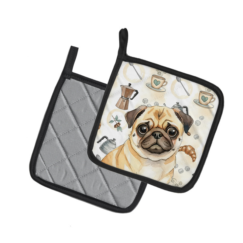 Paire de porte-cafetières Fawn Pug