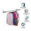 4ft Clothes Rail Black Wall Mounted Garment Hanging Wardrobe Rack Storage