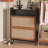 Simple Solid Wood and Rattan Narrow Shoe Cabinet