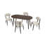 Ensemble de table de salle à manger 63,2 po, table de cuisine moderne avec 4 chaises rembourrées, ensemble de table 5 pièces pour salle à manger, appartement-1464851361