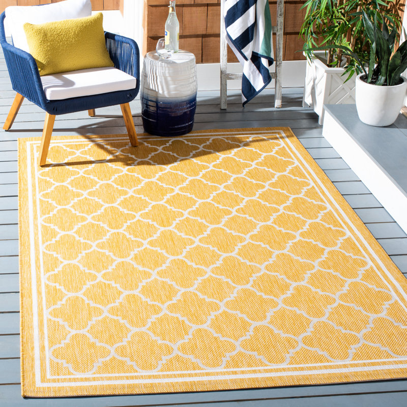 Tapis d'intérieur / extérieur à motif géométrique Almetta Performance, Rectangle 5 pi 3 po x 7 pi 7 po
