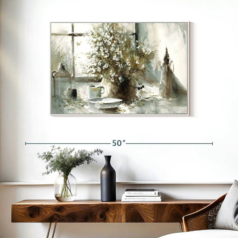 Marguerite, nature morte, Cadre flottant blanc, 37 po x 25 po