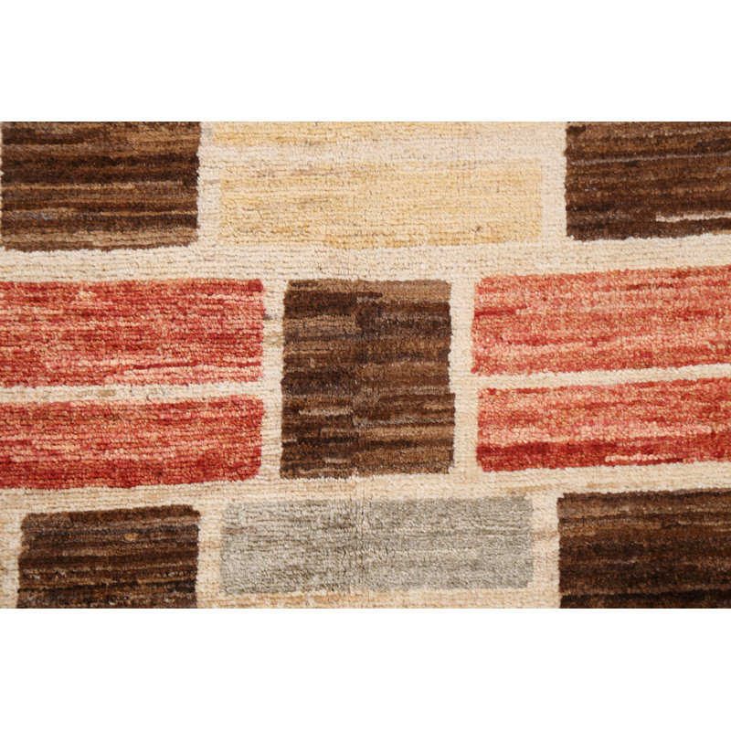 Tapis géométrique en laine Gabbeh Kashkoli