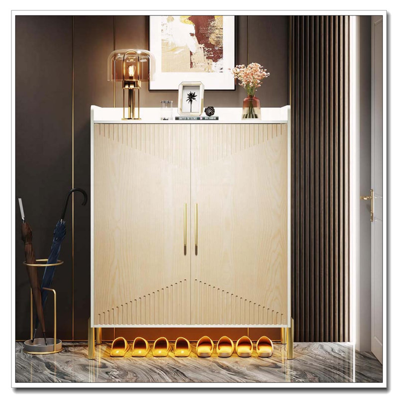 Armoire-bar 31,50 "avec 2 portes et tablettes Farmhouse, Blanc