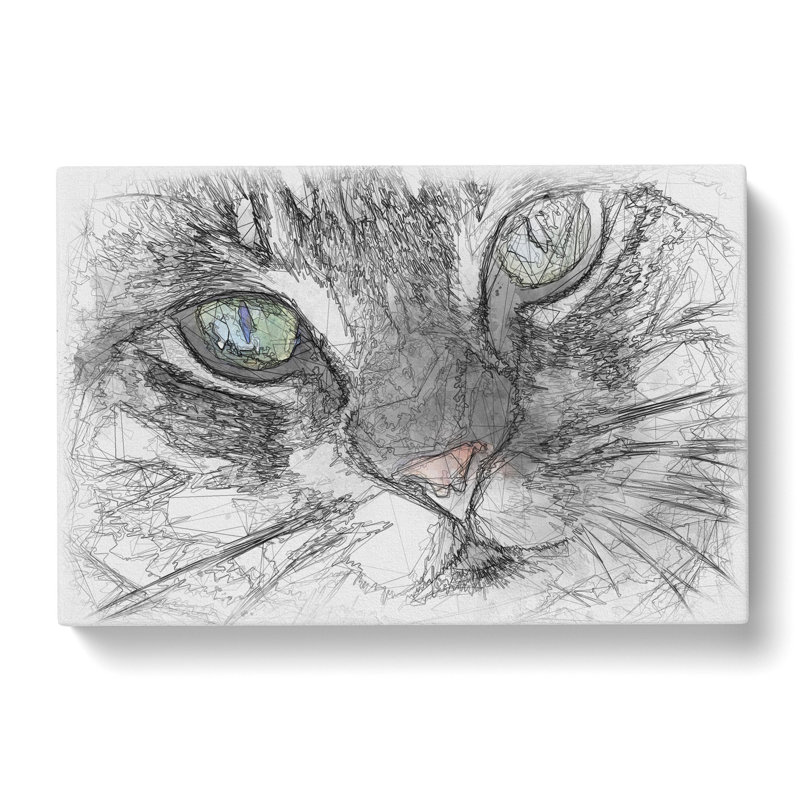 Portrait of a Cat Vol.2 - Wrapped Canvas Graphic Art, 50cm H x 76cm W x 3cm D